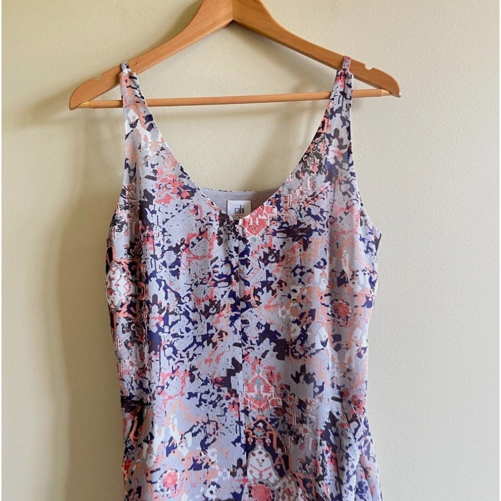 Cabi Fresco Boho Floral Abstract Printed Sleeveless Slip Dress Cami Tank Mini S - Picture 7 of 8